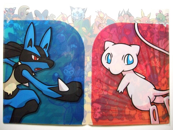 A4ダブルポケットクリアファイル ピカチュウ・ミュウ・ルカリオ(2005年