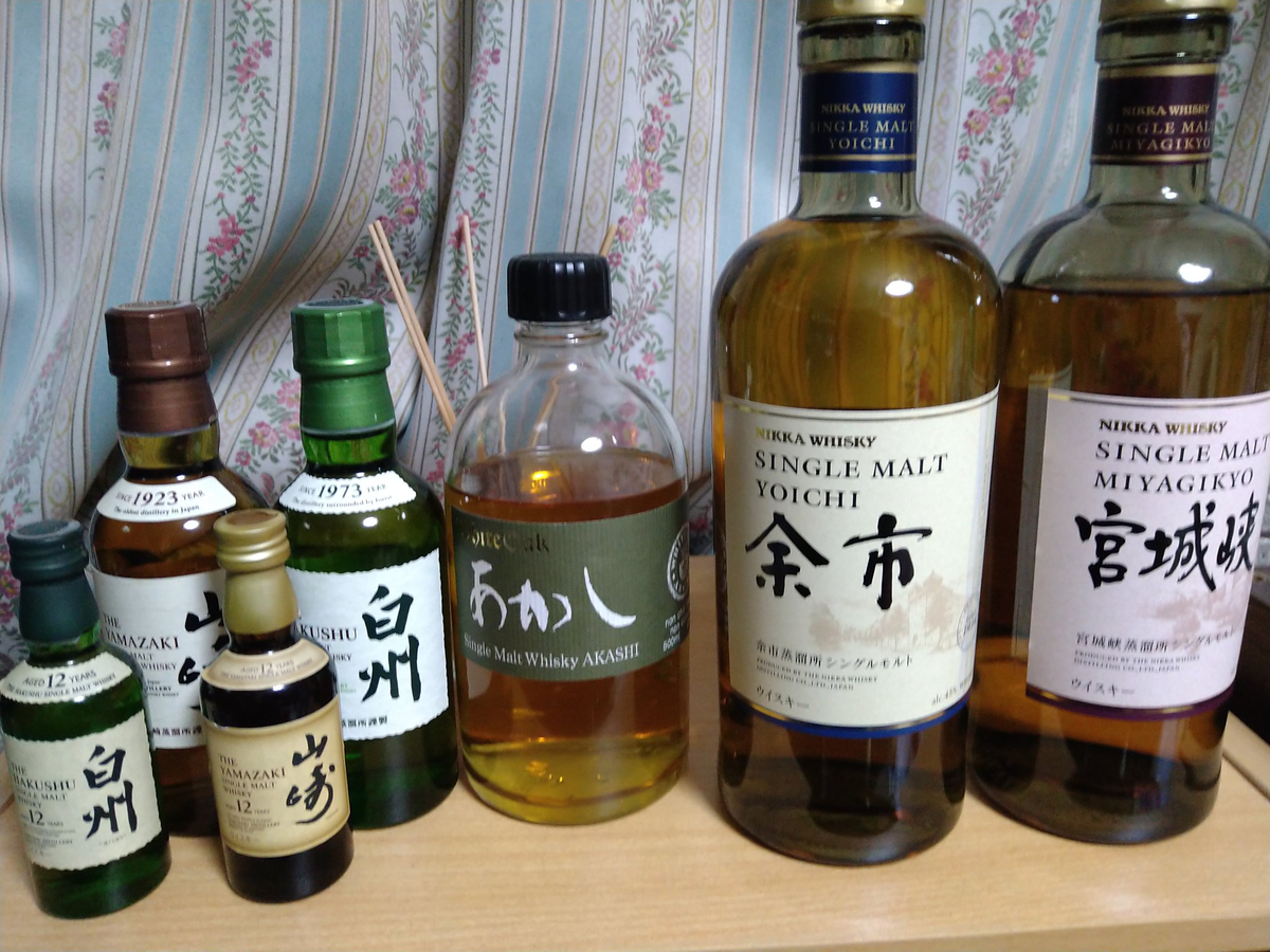 国産シングルモルトウィスキー飲み比べてみた～山崎・白州・余市・宮城