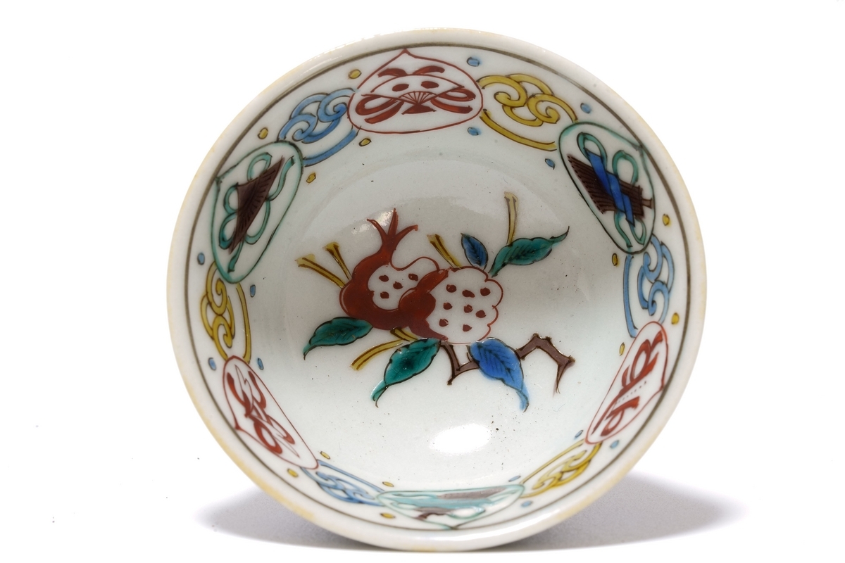 香】九谷 初代 松本佐吉 五彩古九谷写 大皿 十客 二代識箱 共箱 保証品