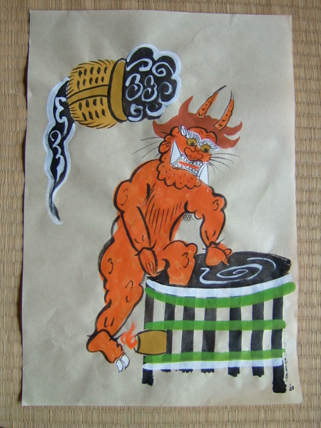 大津絵/鬼の行水 - 一蓮の大津絵ギャラリー