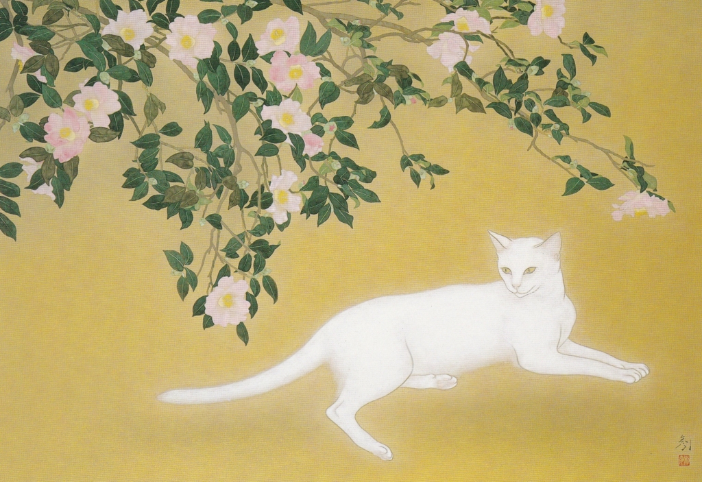 日本画の杜 第三章 「椿下白猫」 2016・9 - nihonganomori's blog