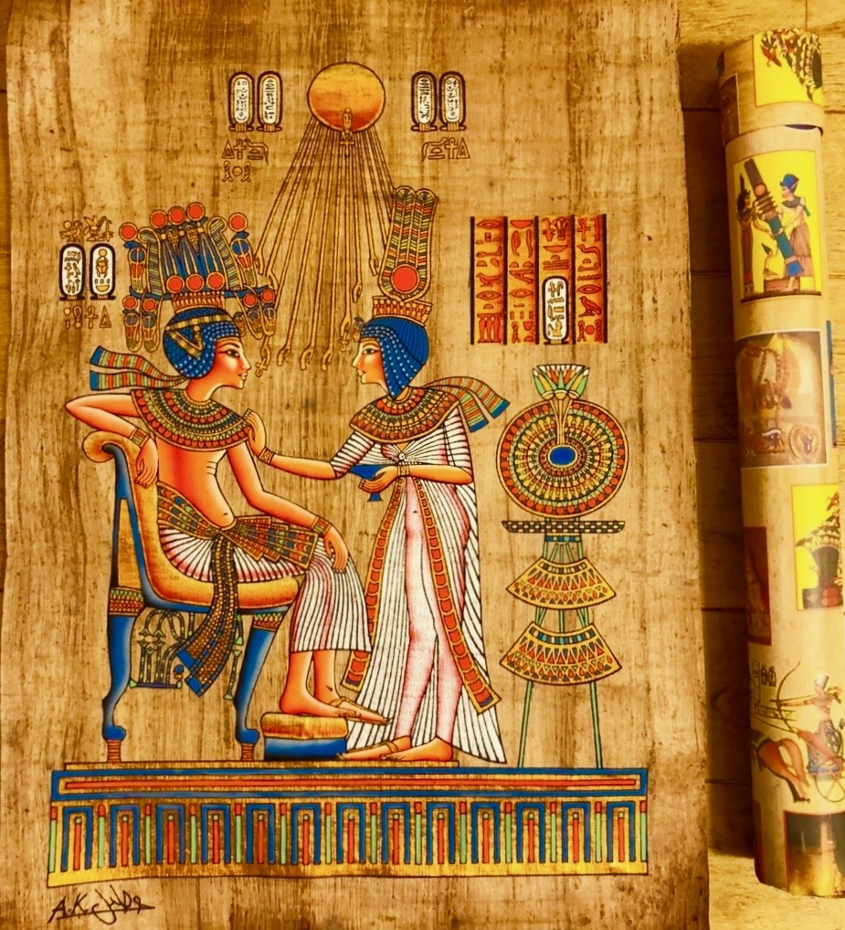 エジプト ギザ パピルス店「Aegyptus Papyrus」で実演とお買い物