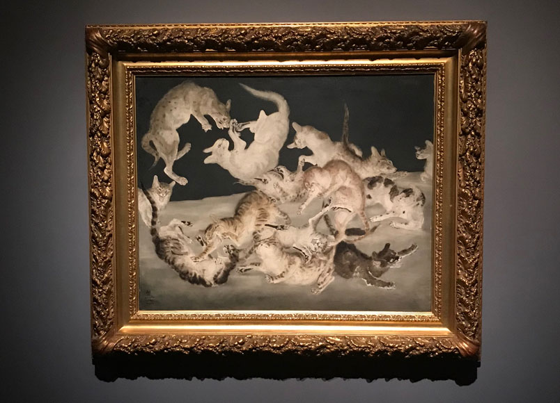 藤田嗣治「招福猫」木版画 限定品 レオナール藤田 福を招く縁起の良い