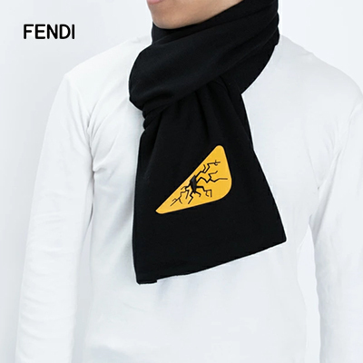 フェンディ マフラー メンズ ブラック バグス FXS124 300×1800 (FENDI