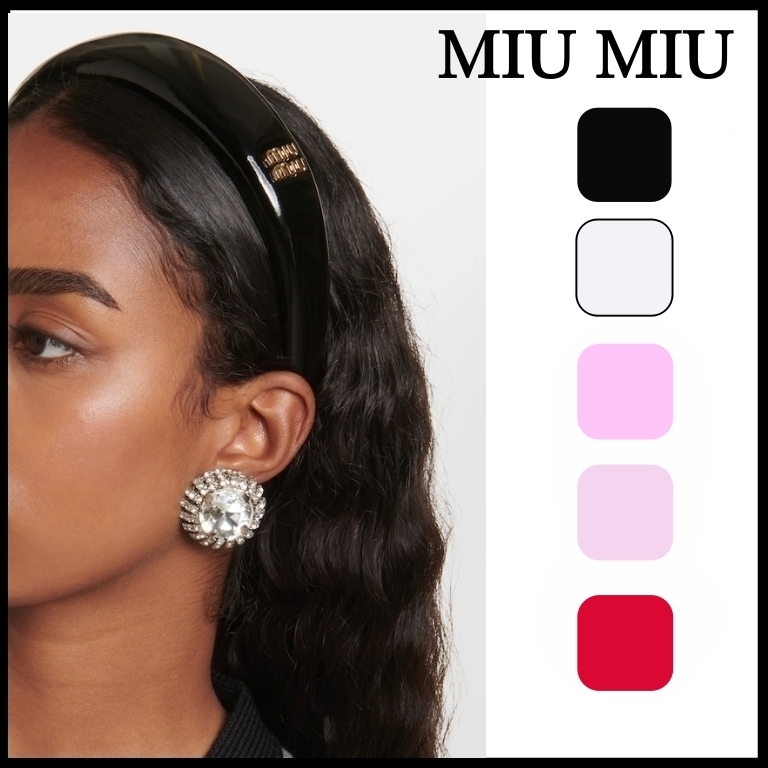 miumiu】ミュウミュウ パテントレザー ロゴ カチューシャ (MiuMiu/ヘア