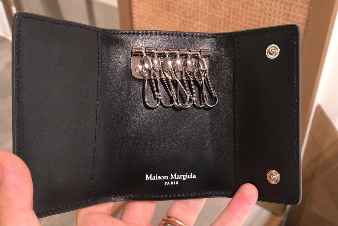 22AW【マルジェラ】ミラークリップウォレット キーリング カーフ