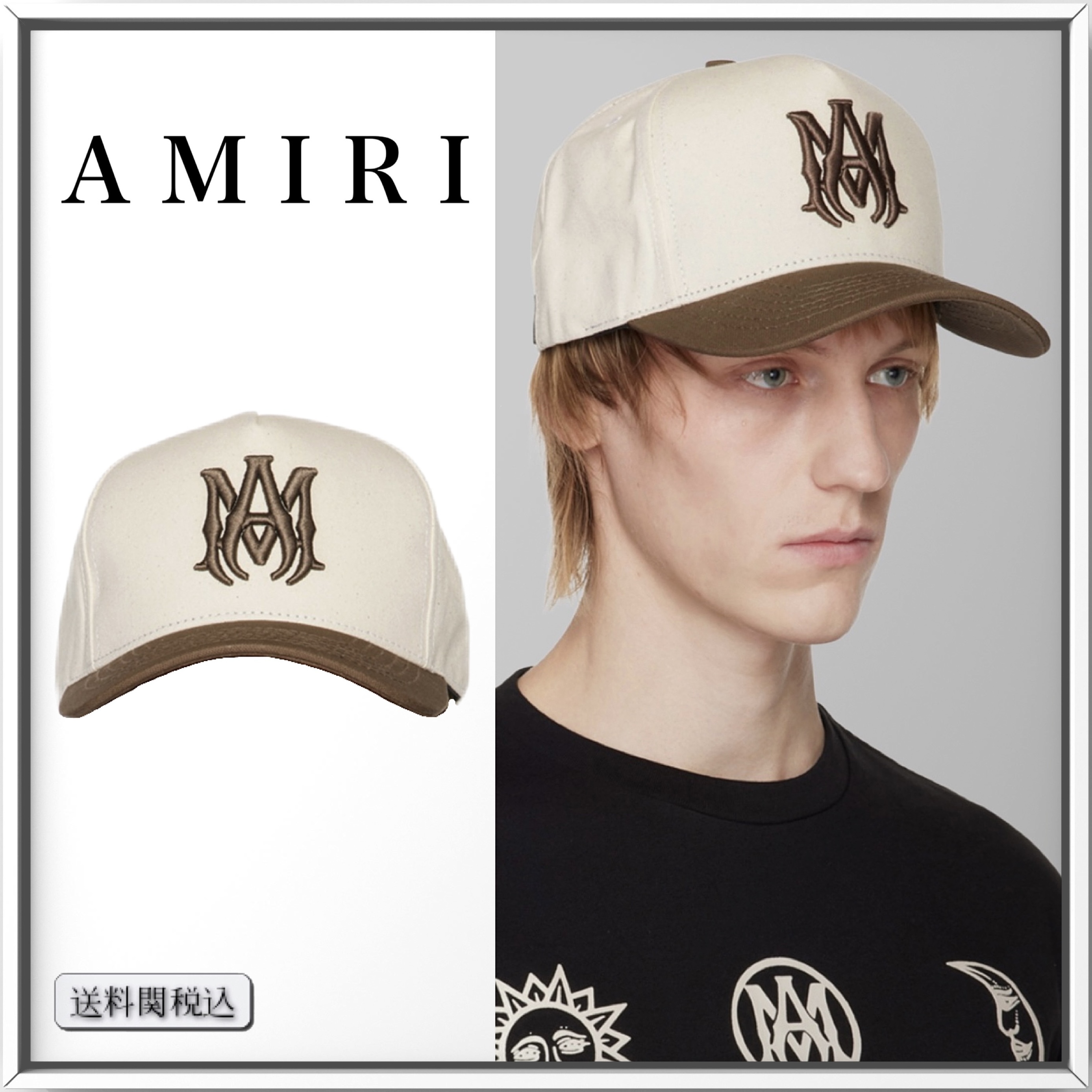 AMIRI ロゴ エンブロイダリー コットン ベースボールキャップ (AMIRI