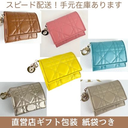 イエロー（黄色）系 Dior(ディオール) 折りたたみ財布(レディース