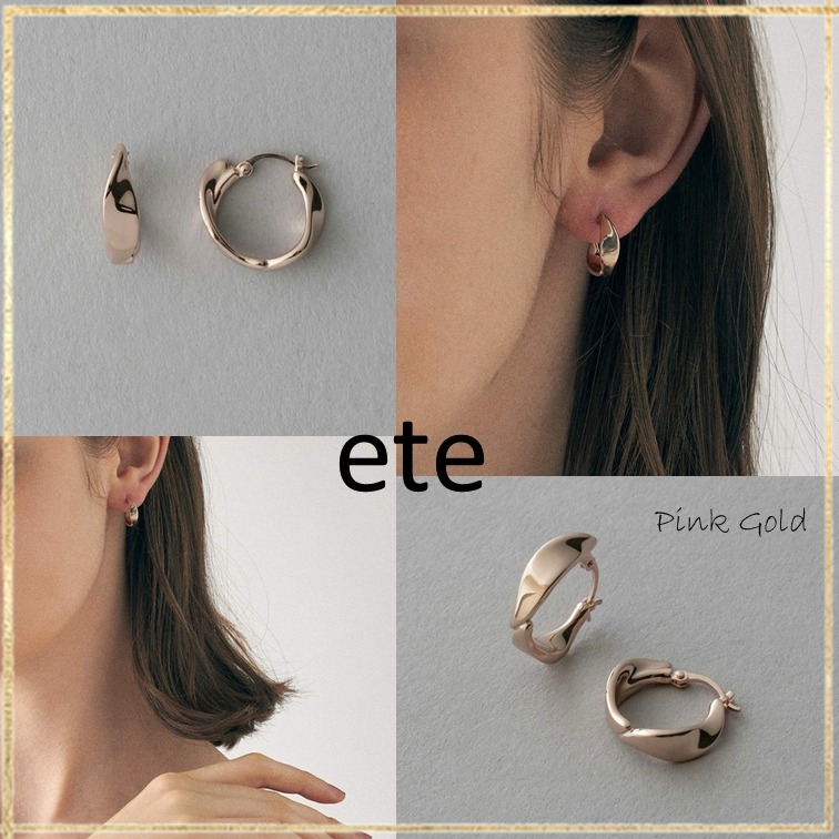 ete エテ ピアス フープ ミストピンクゴールド ギフト☆国内発送