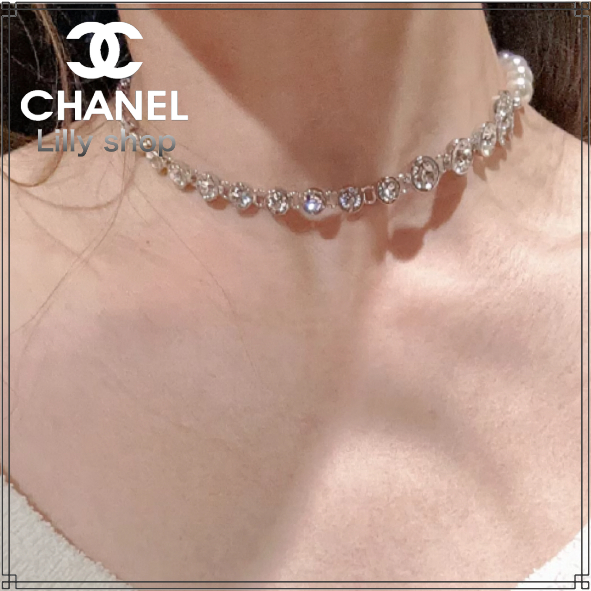 CHANEL パールクリスタルペンダントトップ パール可愛い！ CHANEL