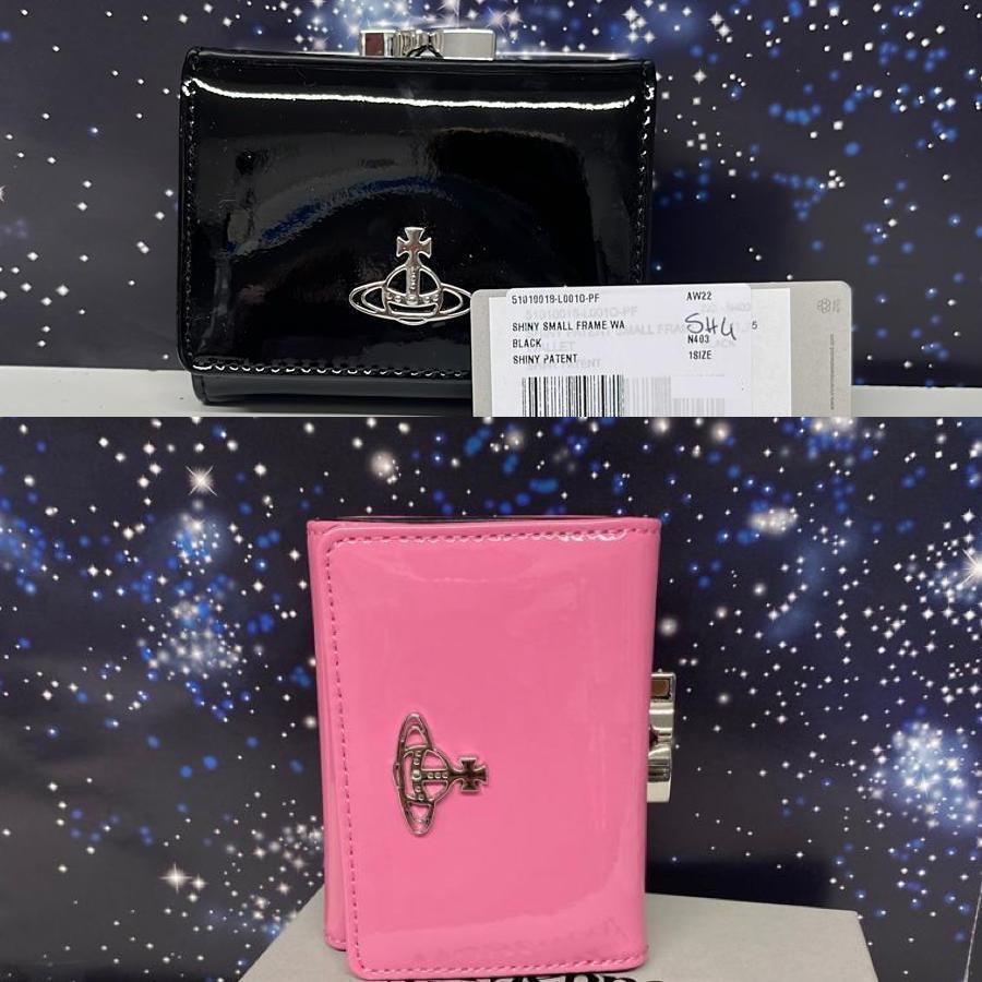 Vivienne Westwood SHINY PATENT 口金三つ折り財布 (Vivienne Westwood