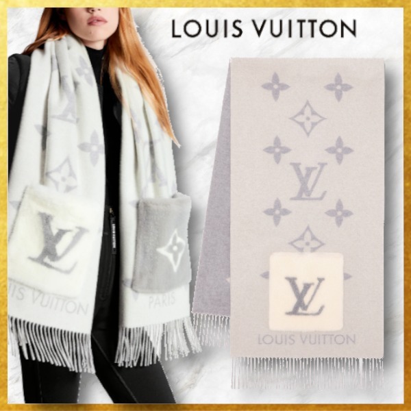 ポケット付きで可愛い Louis Vuitton マフラー カシミヤ 大人気 (Louis