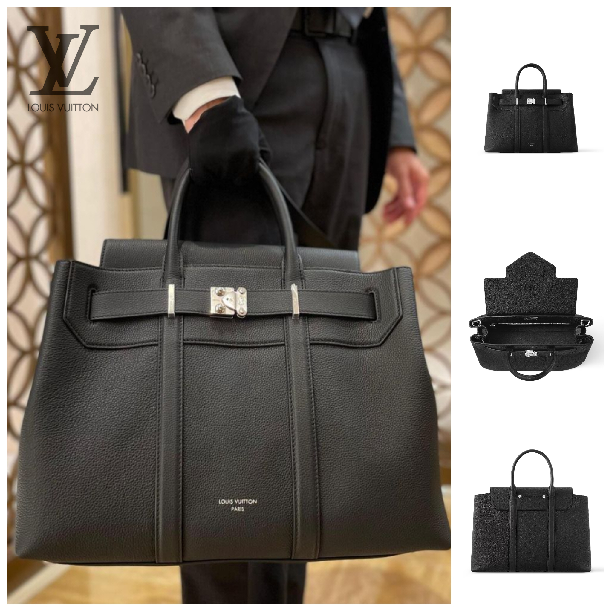 ☆国内発送☆ ルイヴィトン ジョルジュ・トート MM ブラック (Louis