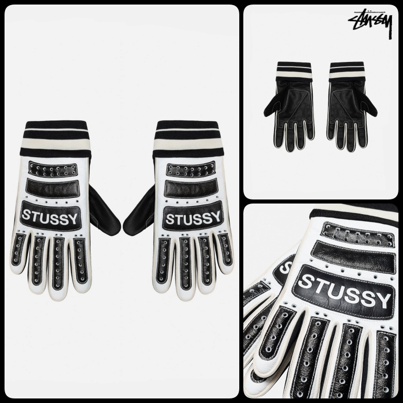 STUSSY ストゥーシー LETHER BIKE GLOVE S/M ステューシー】Stussy