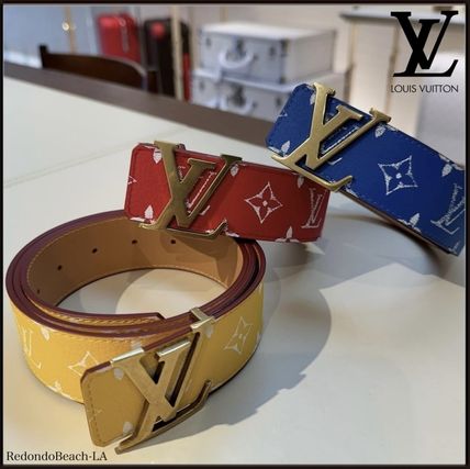正規品Louis Vuitton 赤 モノグラム ベルト メンズ レッド（赤）系