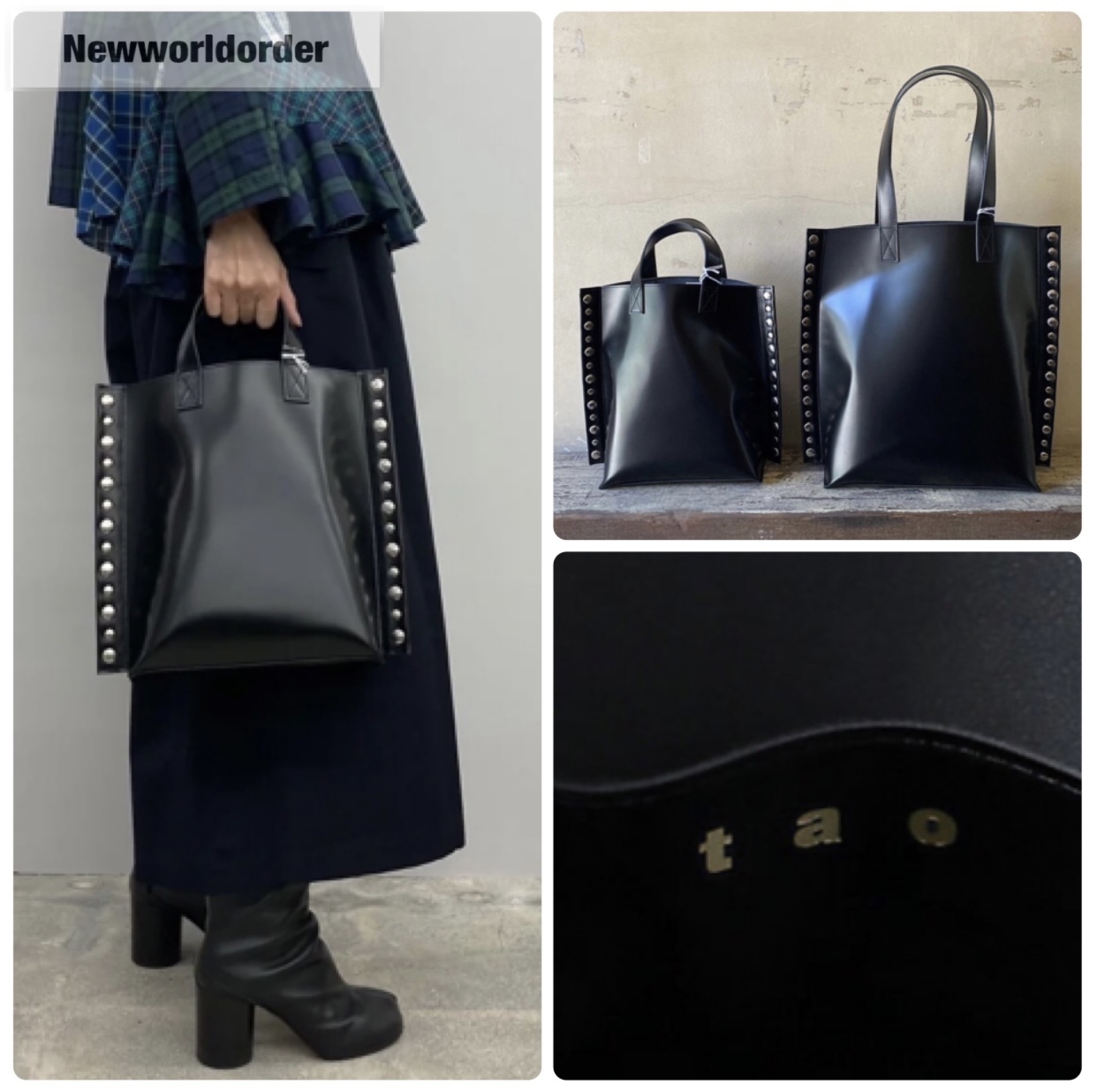 ステアガラスレザー】コムデギャルソン スタッズバッグ (COMME des