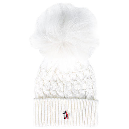 ホワイト（白）系 MONCLER(モンクレール) ニットキャップ・ビーニー