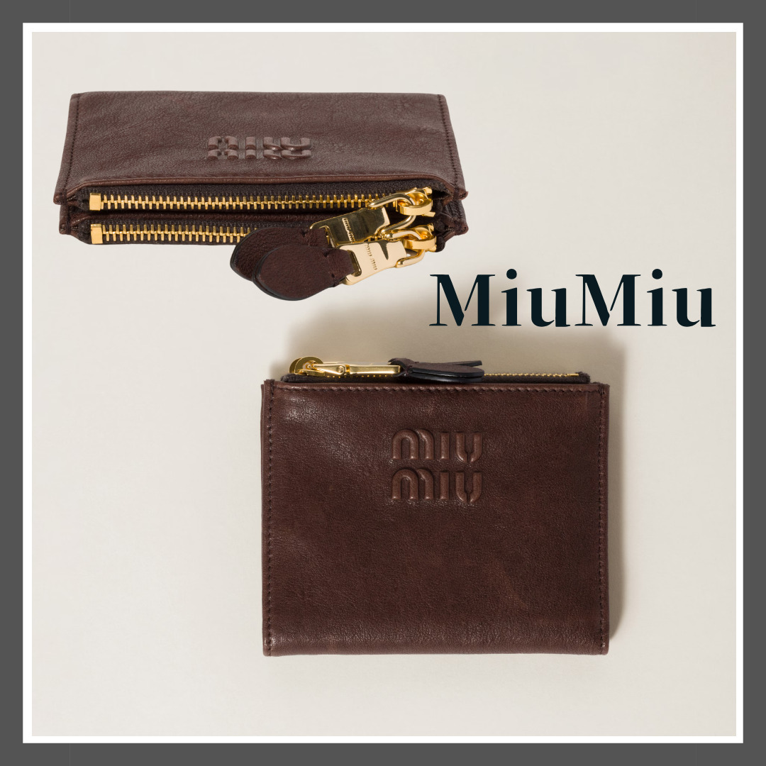 大人気☆】MiuMiu_ナッパレザー 折りたたみ財布 (MiuMiu/折りたたみ