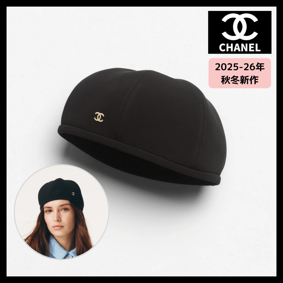 CHANEL バーガンディ ニットベレー帽 CHANEL バーガンディ ニットベレー帽