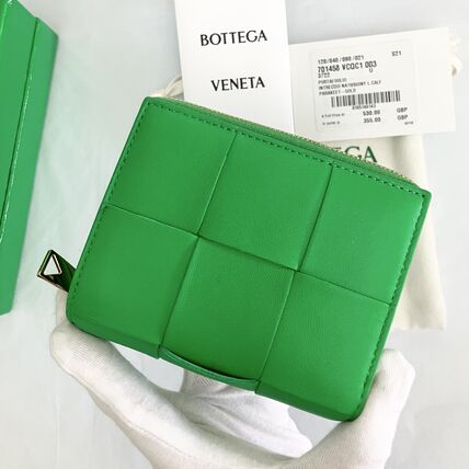 希少✨ボッテガヴェネタ 二つ折り財布 グリーン イントレチャート w