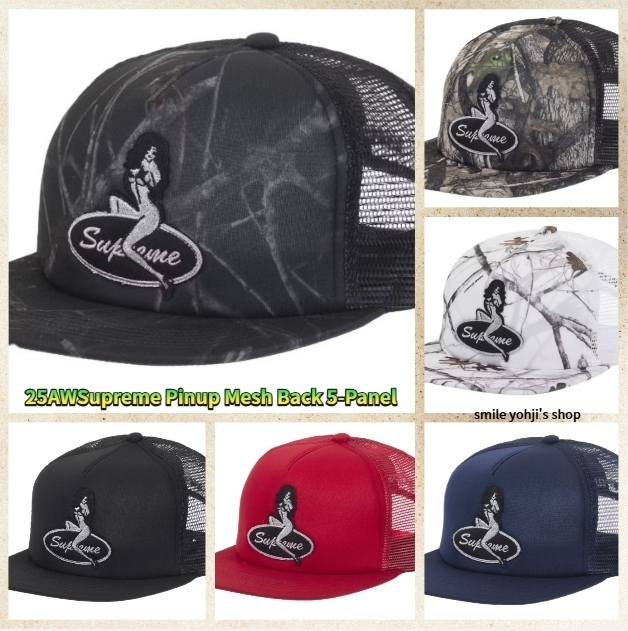 込み Supreme Pinup Mesh Back 5-Panel 黒 Supreme Pinup Mesh Back 5