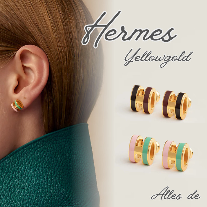 バイカラー！YG】HERMES ポップアッシュ ピアス ロカバール (HERMES