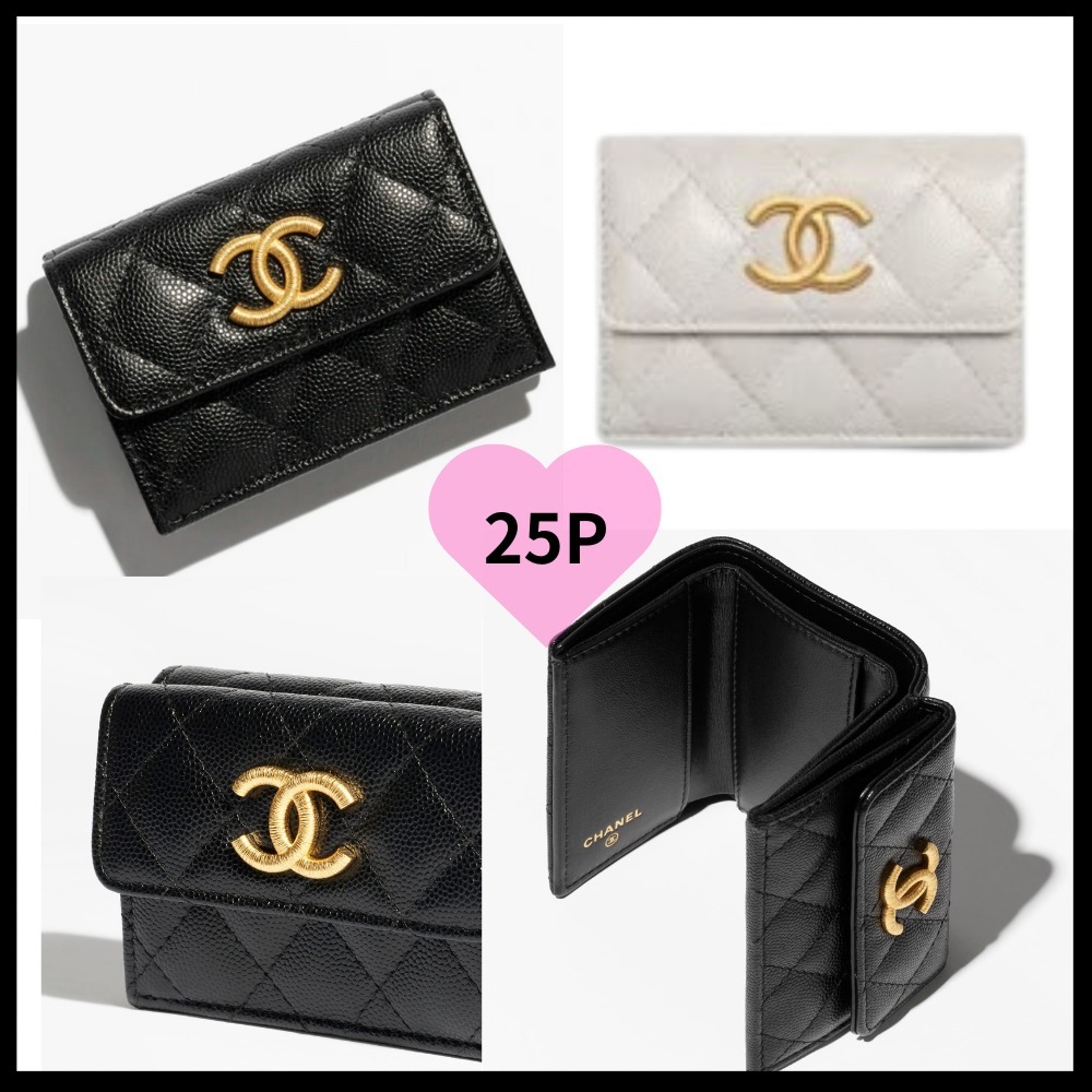 25P 新作【CHANEL】ミニ 三つ折り 財布 入手困難になる前に!! (CHANEL