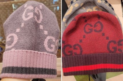 ピンク系 GUCCI(グッチ) ニットキャップ・ビーニー(レディース