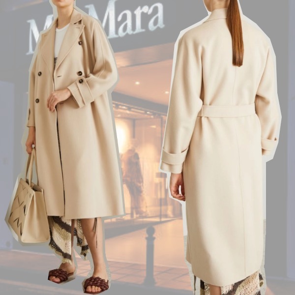 ベージュ ダブルブレスト ロングコート 【公式通販】