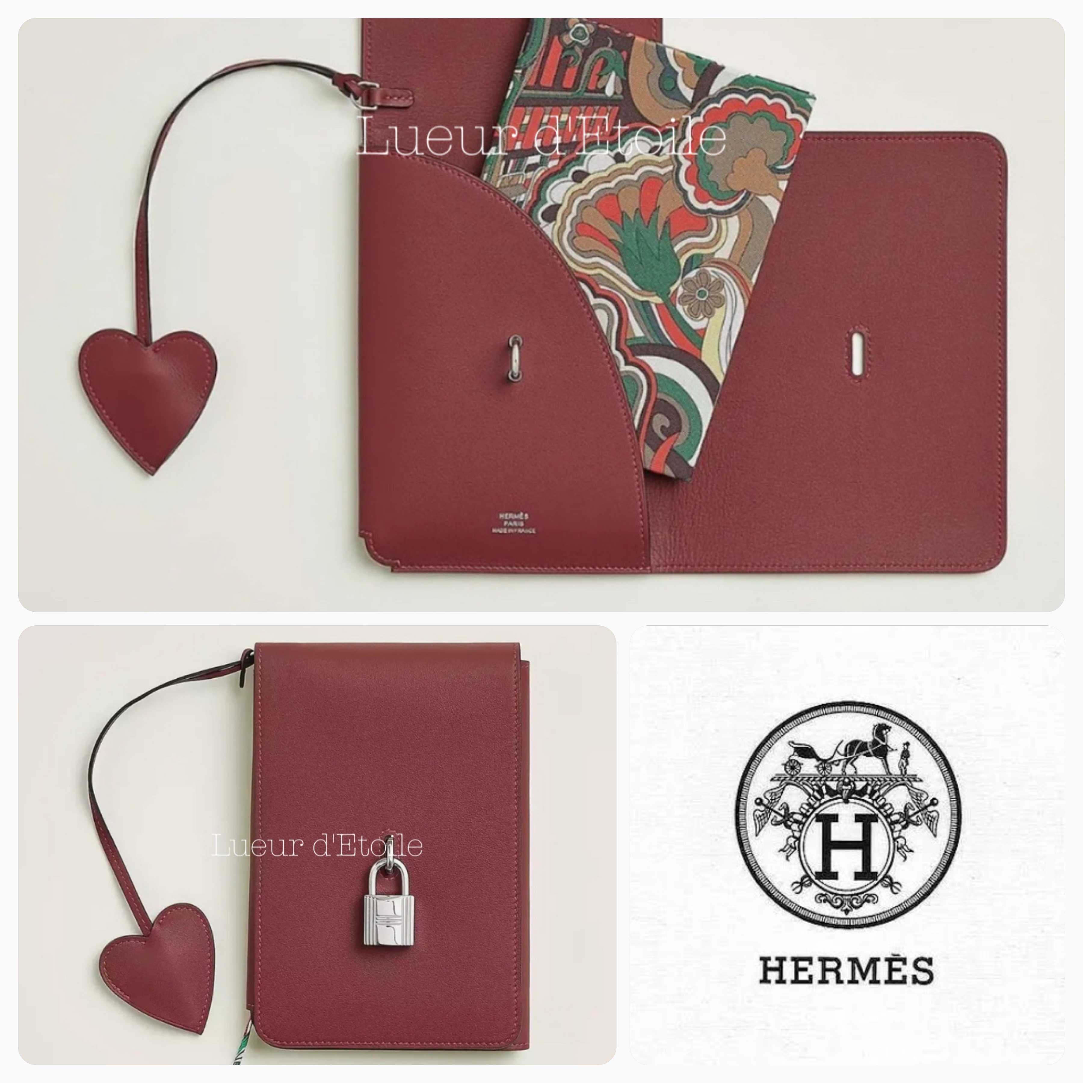 未使用！エルメス［ノート］シルク メモ帳 ブラジル 羽根柄 しおり