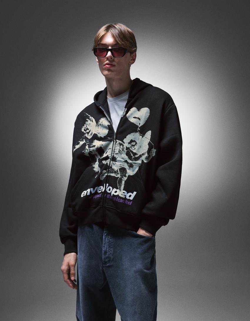 ☆ドイツ発*BERSHKA*新作*グラフィックZIPフーディ/TB☆ (Bershka