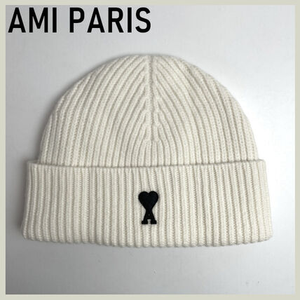 ニット帽 ホワイト（白）系 AMI PARIS(アミ パリス) レディース