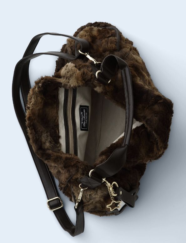 Bad Blue】 Eco Fur Pillow Bag_Brown