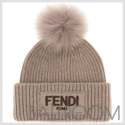 極美品Fendi モノグラムニット帽ビーニー正規 MONOGRAM(モノグラム