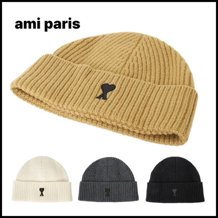 ベージュ系 AMI PARIS(アミ パリス) ニットキャップ・ビーニー(メンズ