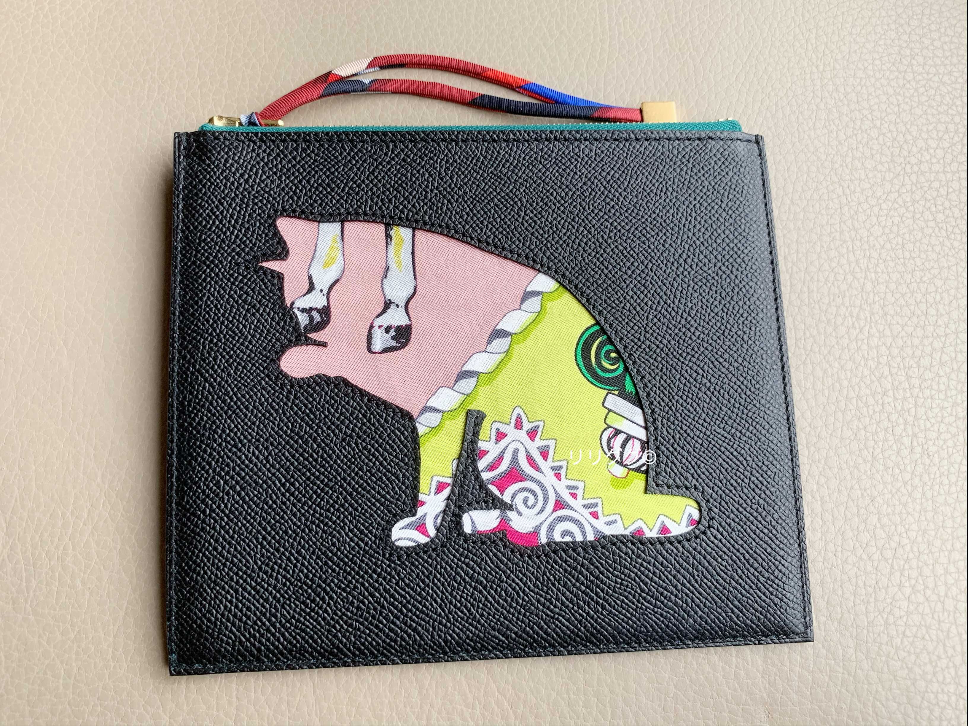 エルメス)プティアッシュ☆レザー ポーチ☆猫 (HERMES/ポーチ