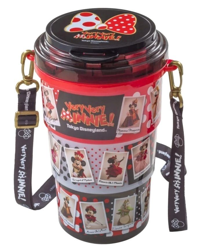 ディズニーミニーちゃんのリボン型ポップコーンケース 赤 2個セット