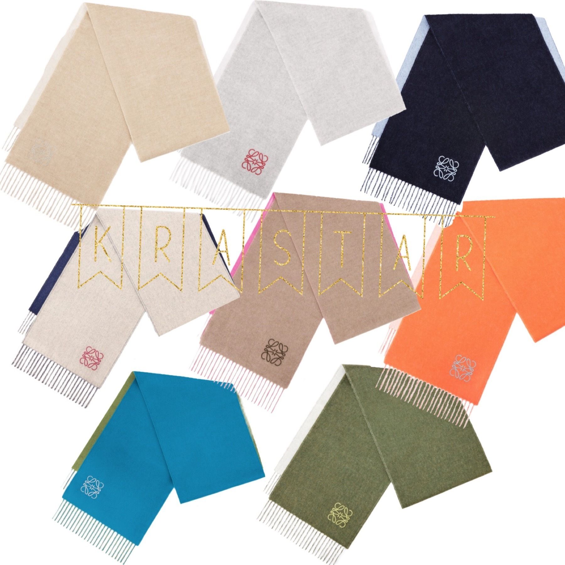 ロエベ】バイカラー スカーフ (ウール&カシミヤ) (LOEWE/マフラー