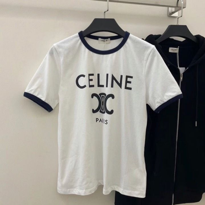 21AW【CELINE】新作 ◇トリオンフロゴ入り◇ コットン Tシャツ (CELINE