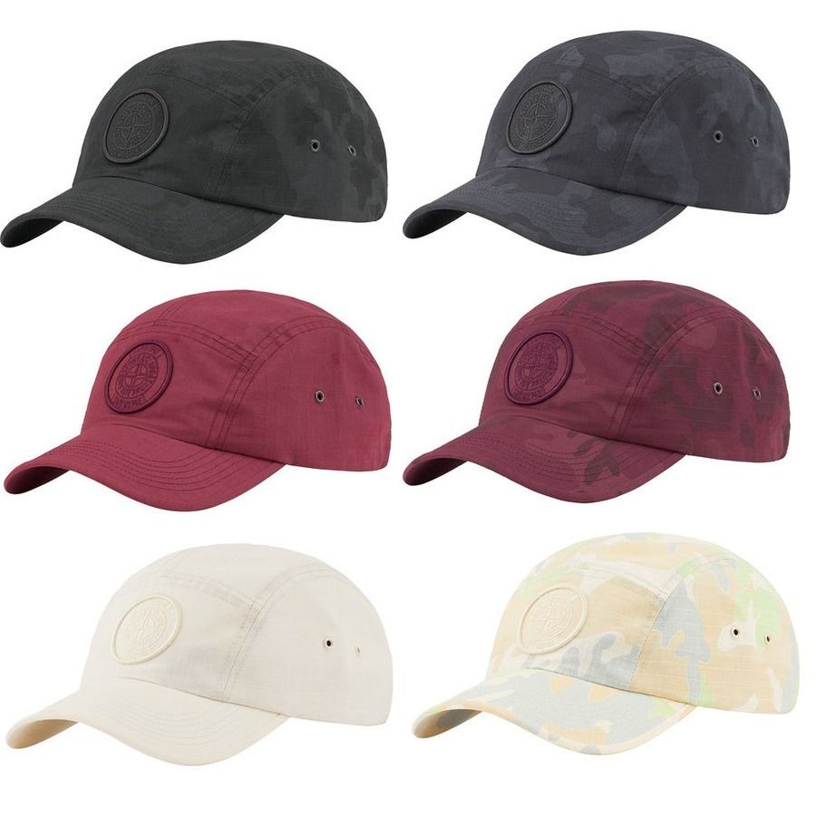 22SS Supreme Stone Island Reactive Ice Camo Ripstop Camp Cap