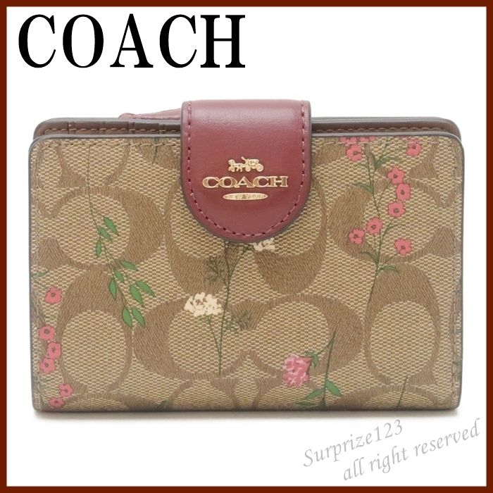 即発】コーチ COACH 財布 レディース 二つ折り財布 花柄 (Coach
