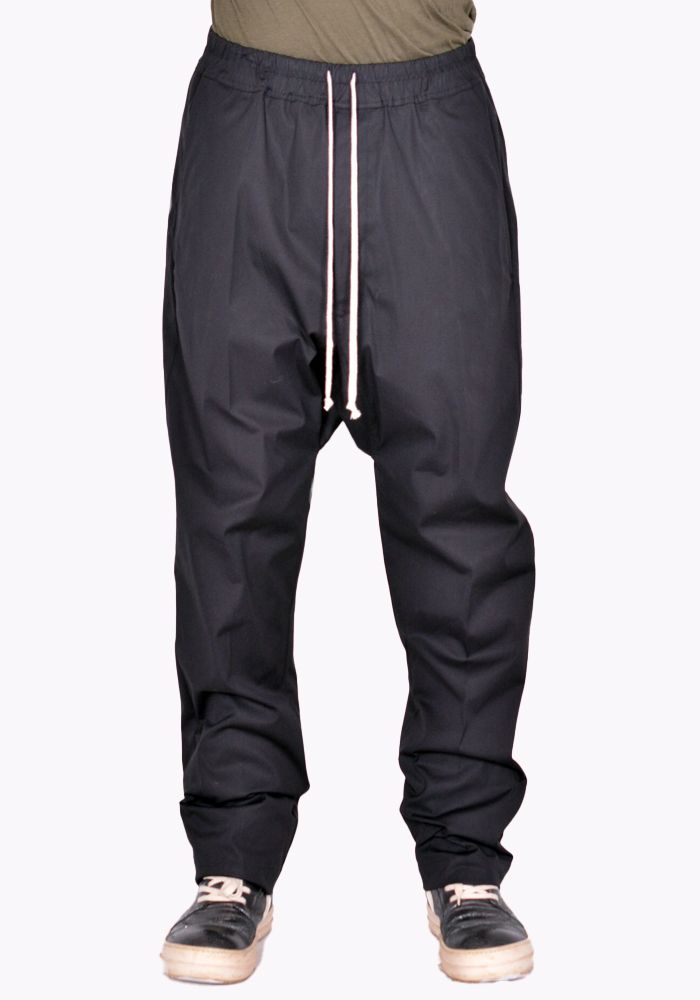 正規店出品】RICK OWENS 09 DRAWSTRING LONG PANTS BLACK (RICK OWENS