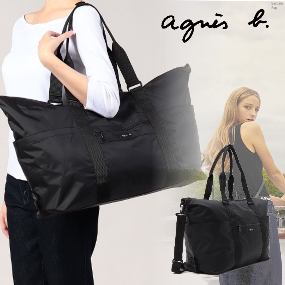 アニエスベー】キャリーケースホルダー付！2wayボストンバッグ (Agnes