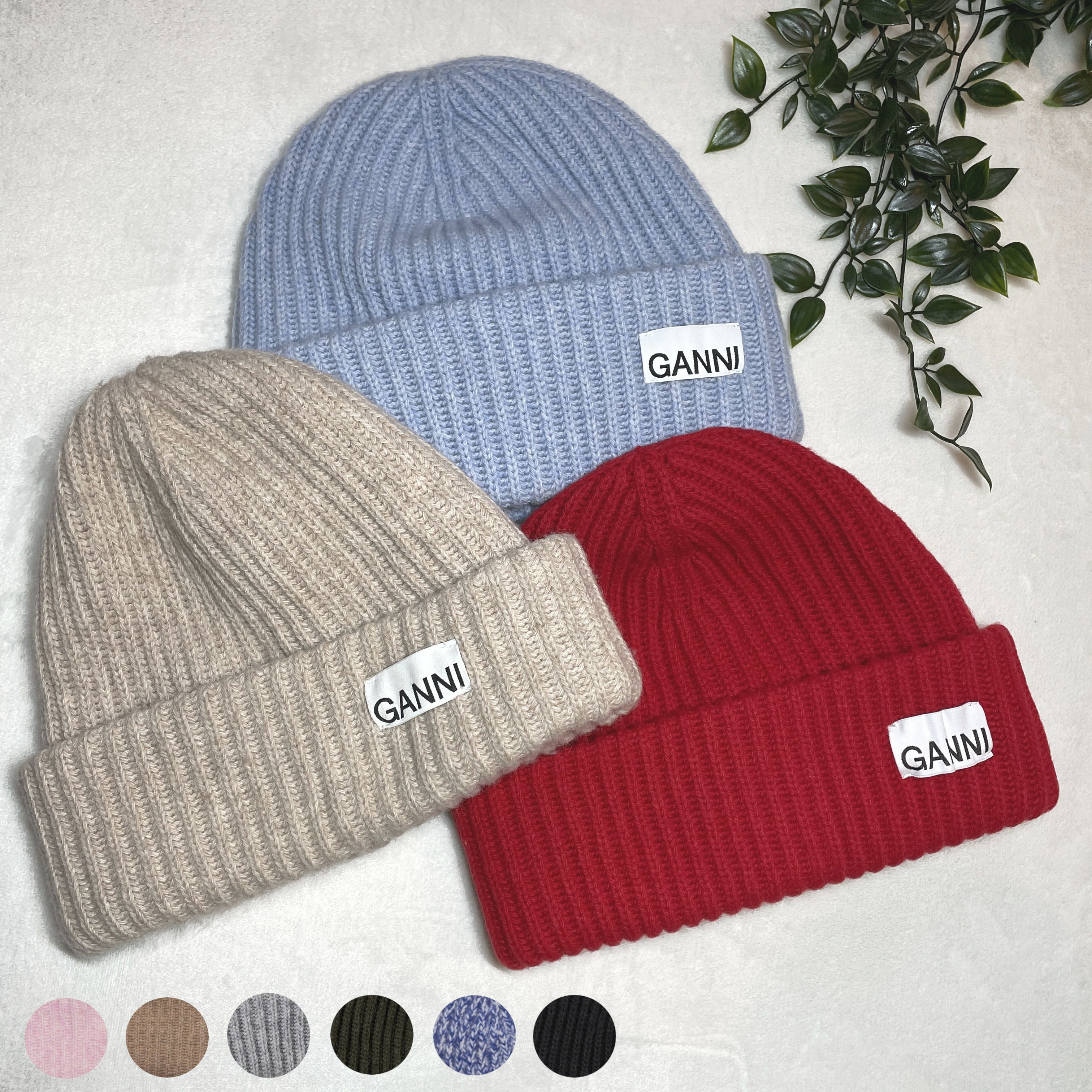 GANNI】リサイクルウール ニット帽 GANNIラベル付き/ 各色 (Ganni