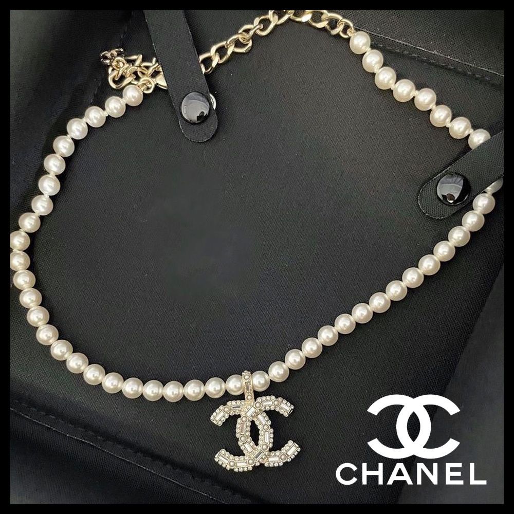 ☆超人気☆【CHANEL】ネックレス チョーカー パール CC (CHANEL