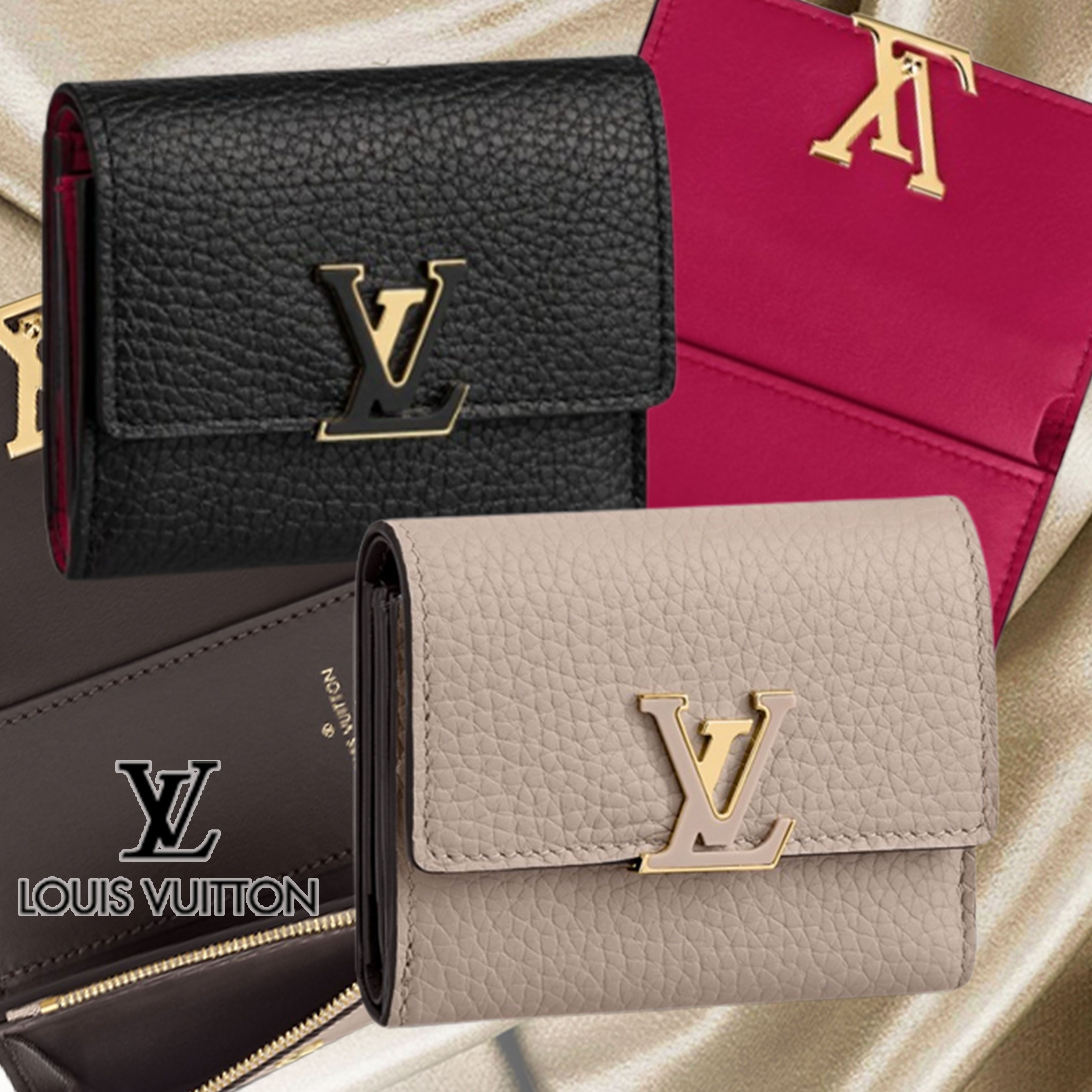 ◇お早めに!!◇ LV カプシーヌ XS コンパクト 財布 黒 ピンク (Louis