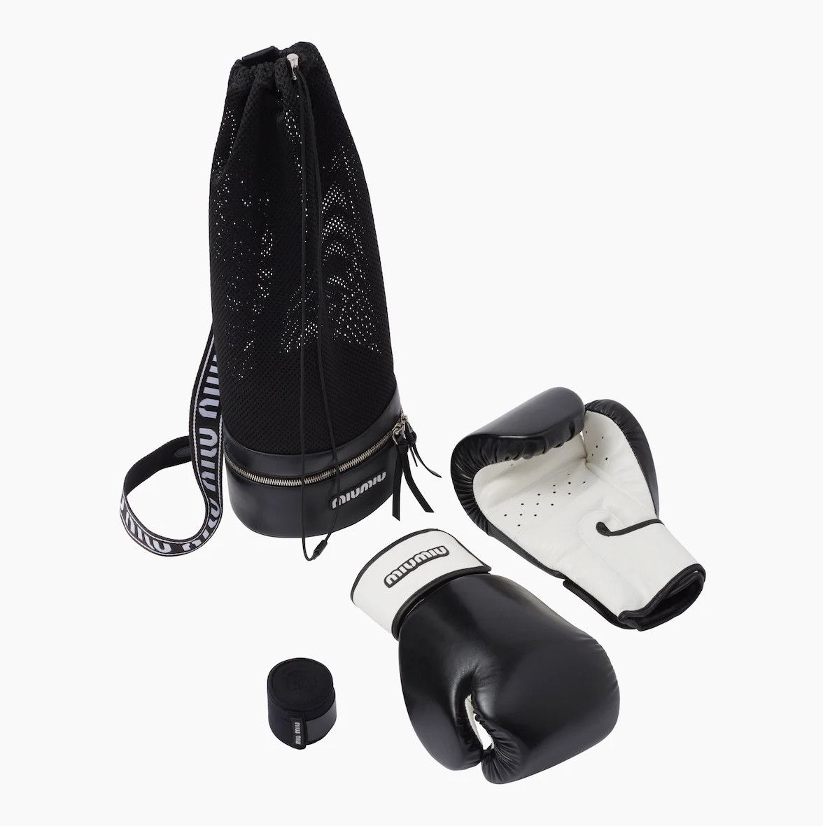 miumiu ミュウミュウ ボクシンググローブ 黒白 収納ケース付き