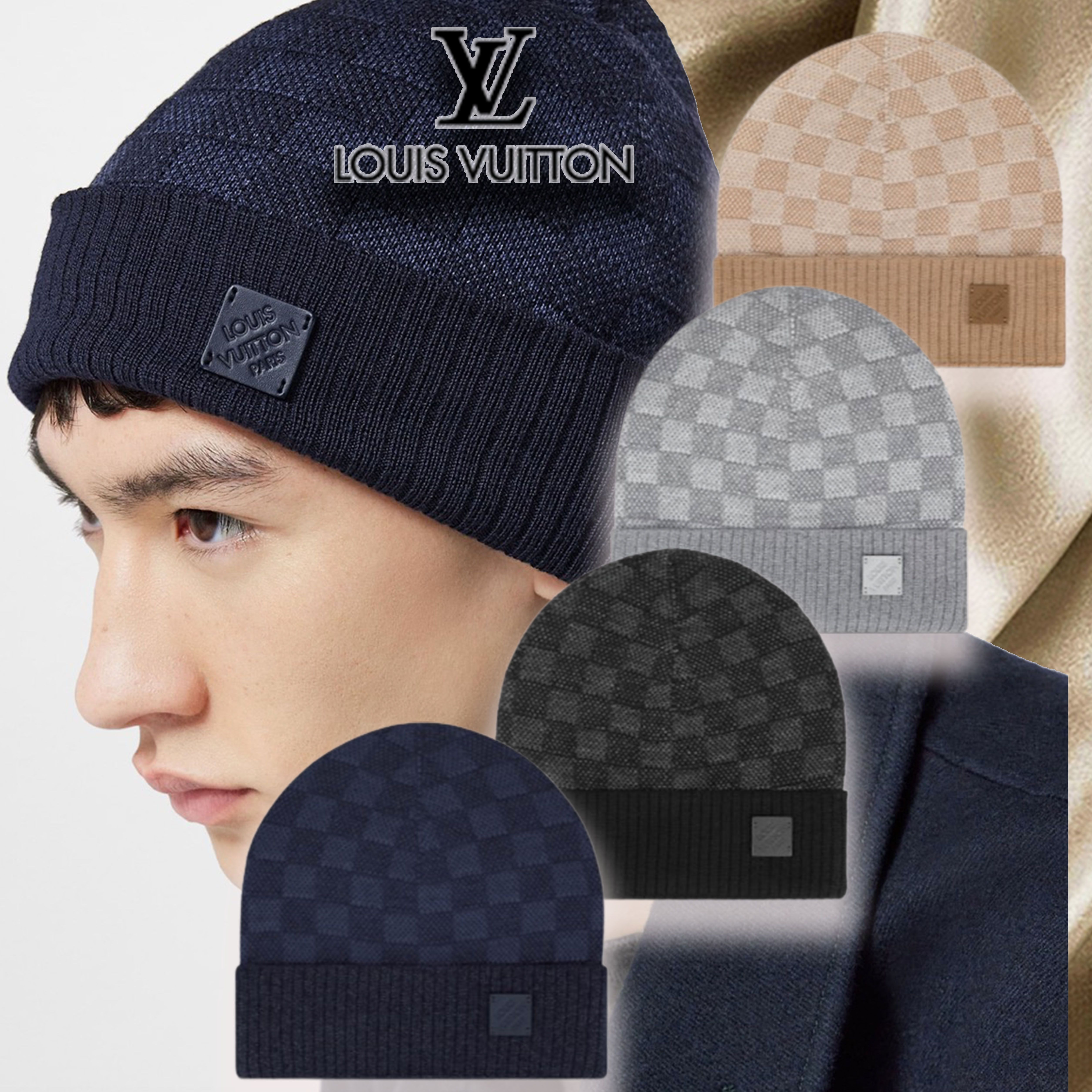 ヴィトン ニット帽 ハット ダミエ アクセサリー ロゴ (Louis Vuitton