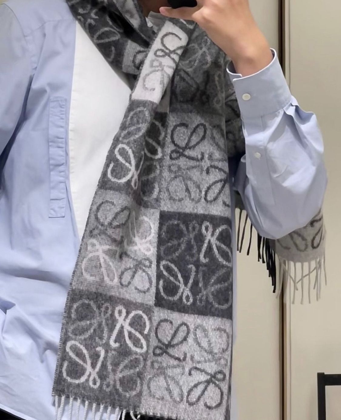 LOEWE】ロエベ アナグラム スカーフ ウール＆カシミヤ (LOEWE/マフラー