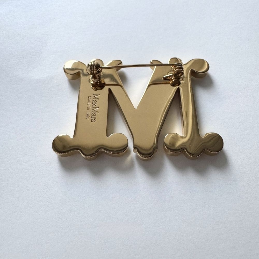 国内発送◇MaxMara クリスタル モノグラムMロゴブローチ◇関税込 (Max